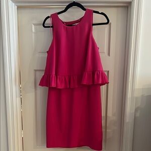 Trina Turk Pink Ruffled Peplum Mini Dress